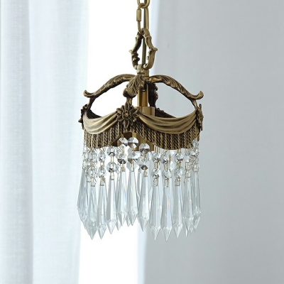 1 Light Contemporary Style Teardrop Shape Crystal Hanging Pendant Light