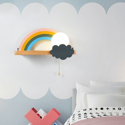 1 Light Kids Style Rainbow Shape Glass Wall Lighting Fixtures