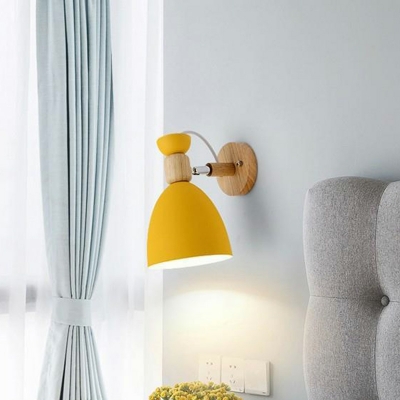 1 Light Minimalism Style Bell Shape Metal Wall Lighting Fixtures