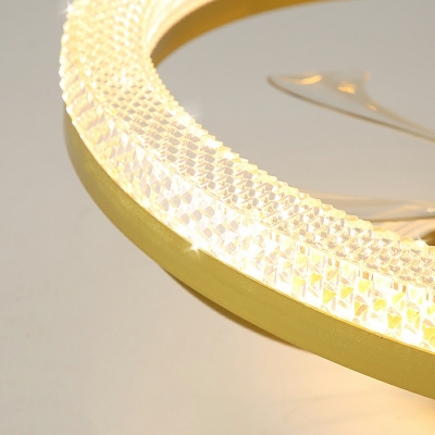2 Lights Minimalistic Style Ring Shape Metal Flush Mount Ceiling Chandelier