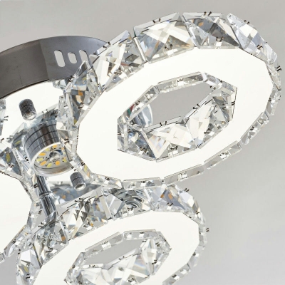 3 Lights Minimalism Style Ring Shape Metal Flush Mount Light Fixture