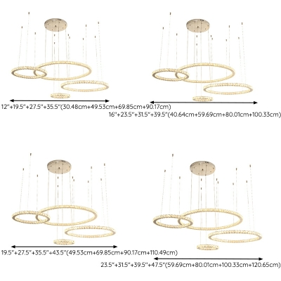 4 Lights Modernist Style Ring Shape Metal Chandelier Light Fixture