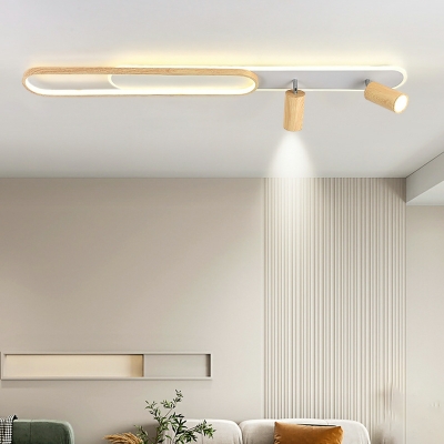 4 Lights Simple Style Oval Shape Metal Ceiling Mount Light Fixture