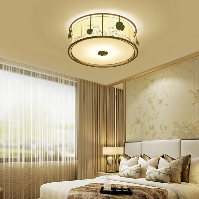 Fabric Flush Mount Ceiling Light Fixtures Traditional for Living Room