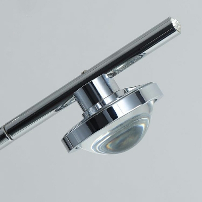 LED Minimalist Chandelier Aluminum Adjustable Floor Lamp in Silver for Bedroom