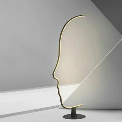 LED Minimalist Lineart Floor Lamp in Black for Bedroom and Living Room