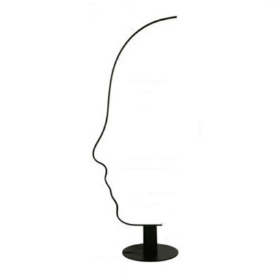 LED Minimalist Lineart Floor Lamp in Black for Bedroom and Living Room