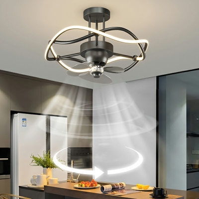 LED Modern Creative Ceiling Fan Light for Living Room and Bedroom