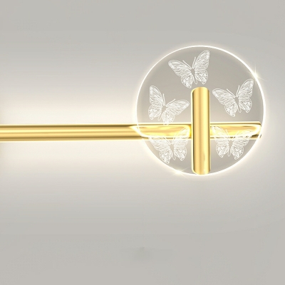 LED Post Modern Metal Butterfly Art Wall Light for Bedroom and Living Room