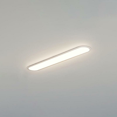 Modern Minimalist LED Strip Flushmount Ceiling Light in White for Bedroom and Cloakroom