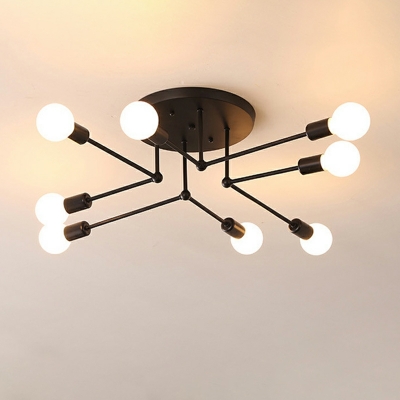 Nordic Creative Metal Branch Ceiling Lamp for Bedroom and Dining Room