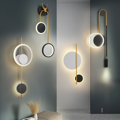 Post Modern Simple Circle LED Wall Mount Fixture for Bedroom and Hallway