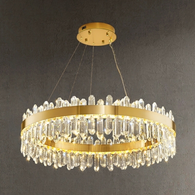 Remote Control Dimming Simple Crystal Chandelier for Living Room and Hall