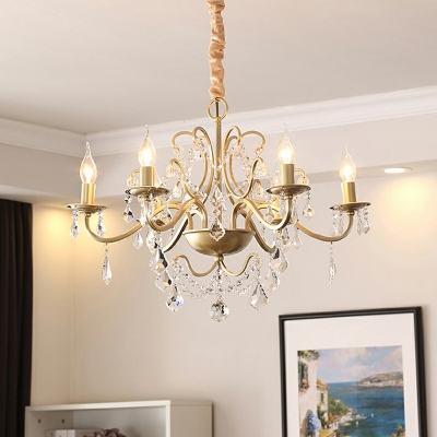 Traditional Chandelier Lighting Fixtures Crystal for Living Room