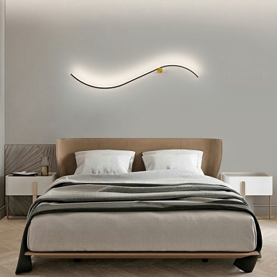 1 Light Minimal Style Linear Shape Metal Wall Mounted Lights
