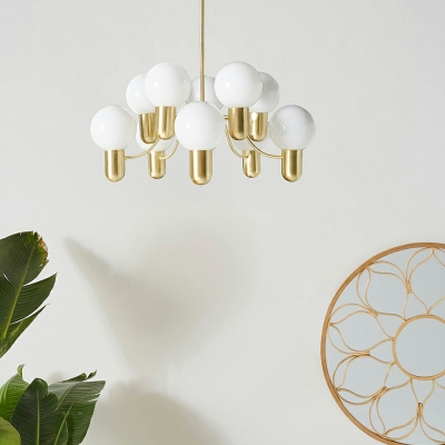 10 Lights Traditional Style Globe Shape Metal Chandelier Light Fixture
