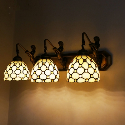 2 Lights Tiffany Style Geometric Shape Metal Wall Mount Vanity Light Fixture