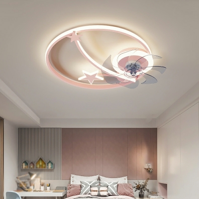 Contemporary Ceiling Fans Round Basic LED for Living Room