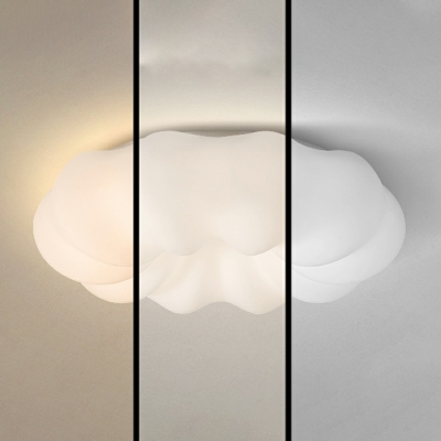 Contemporary Flush Mount Ceiling Light Fixtures White Drum for Kid's Room