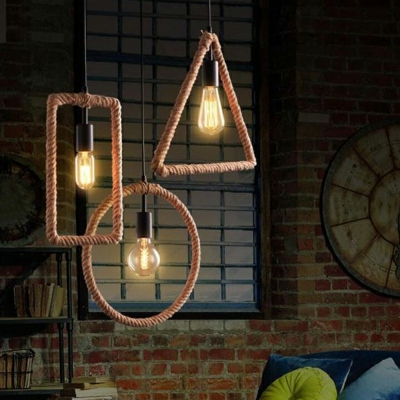 Industrial Style Retro Creative Hemp Rope Pendant Lights for Bars and Restaurants