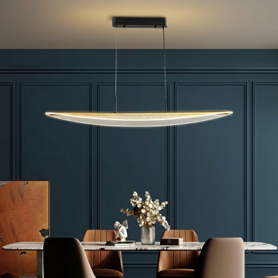 LED Minimalism Island Chandelier Lights Metal Linear for Dinning Room