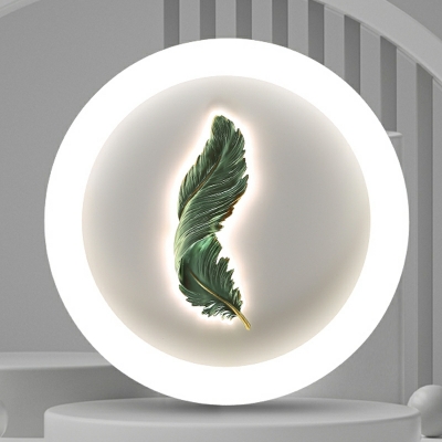 LED Minimalist Round Feather Ceiling Light with Three Levels for Bedroom and Living Room