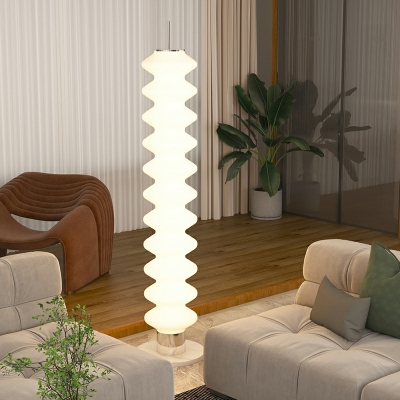 LED Minimalist Wavy Floor Lamp in White for Living Room and Bedroom
