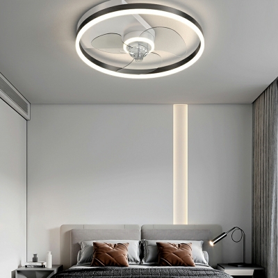 LED Nordic Creative Aluminum Ceiling Mounted Fan Light for Bedroom and Living Room