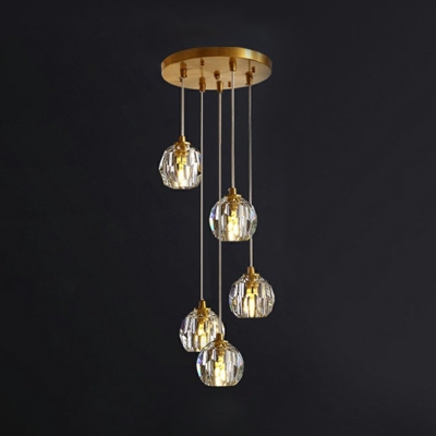 Minimalism Hanging Pendant Lights Crystal Globe for Living Room