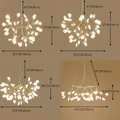 Minimalism Sputnik Chandelier Lighting Fixtures Metal for Living Room