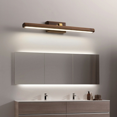 Wood Wall Mounted Vanity Lights LED Linear Minimalism for Bathroom