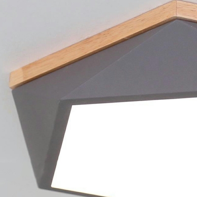 1 Light Minimalism Style Pentagon Shape Metal Flush Mount Light Fixture