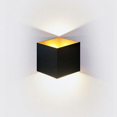 1 Light Minimalism Style Square Shape Metal Wall Sconces Light Fixtures