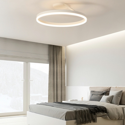 1 Light Modern Style Ring Shape Metal Flush Mount Ceiling Chandelier