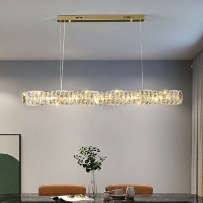 1 Light Modernist Style Rectangle Shape Metal Chandelier Light Fixtures