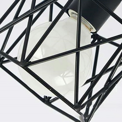 1 Light Vintage Style Cage Shape Metal Flush Ceiling Light Fixture