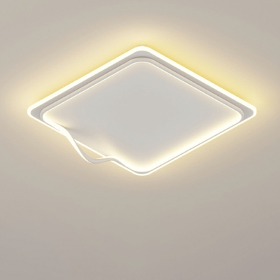 2 Lights Minimalism Style Geometric Shape Metal Flush Mount Light Fixture
