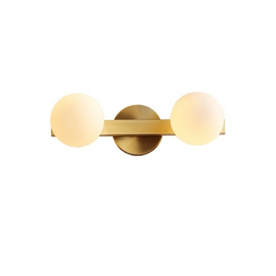 2 Lights Traditioanl Style Globe Shape Metal Wall Mounted Lamps