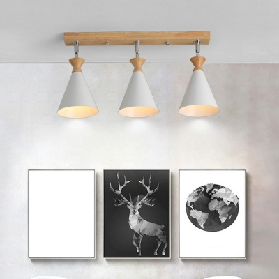 3 Lights Nordic Wood Art Adjustable Ceiling Lights for Bedroom and Dining Room