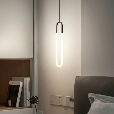 Contemporary Hanging Pendnant Lamp Linear LED Metal for Living Room