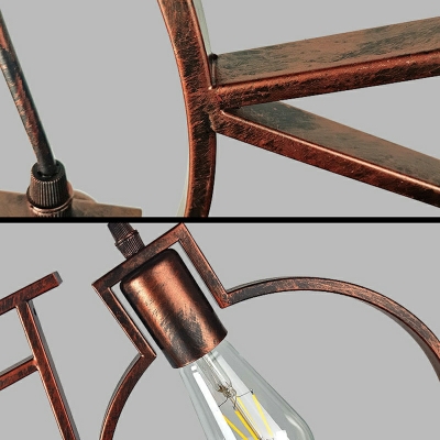Industrial Style Personalized Bicycle Shape Pendant Light for Restaurant