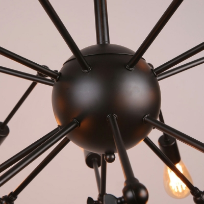 Industrial Style Retro Iron Spider Shape Chandelier for Restaurants and Bars