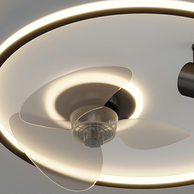 LED Creative Round Ceiling Fan Light with Spotlight for Living Room and Bedroom