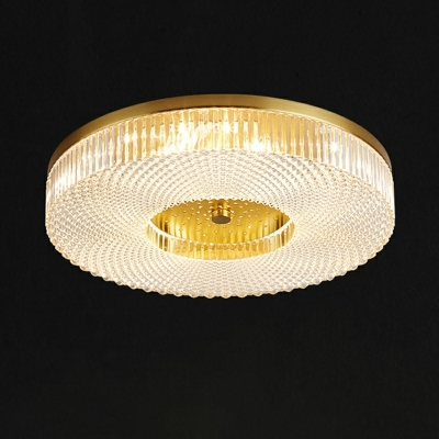 LED Light Luxury Full Copper Crystal Flushmount Ceiling Light for Bedroom and Living Room