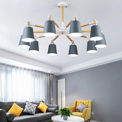 Nordic Creative Wooden Macaron Chandelier for Dining Room and Living Room
