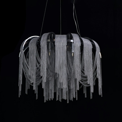 Tassel Chandelier Lighting Fixtures Elegant Round Minimalism for Living Room