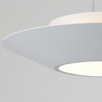 1 Light Contemporary Style Saucer Shape Metal Ceiling Pendant Light