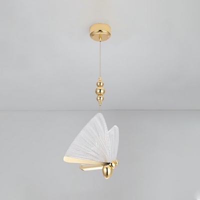 1 Light Minimalism Style Butterfly Shape Metal Pendant Lighting Fixture