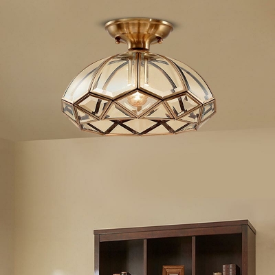 1 Light Traditional Style Geometric Shape Metal Flush Mount Light Fixture