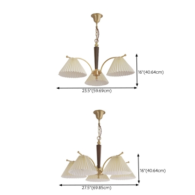 3 Lights Traditional Style Cone Shape Metal Pendant Chandelier
